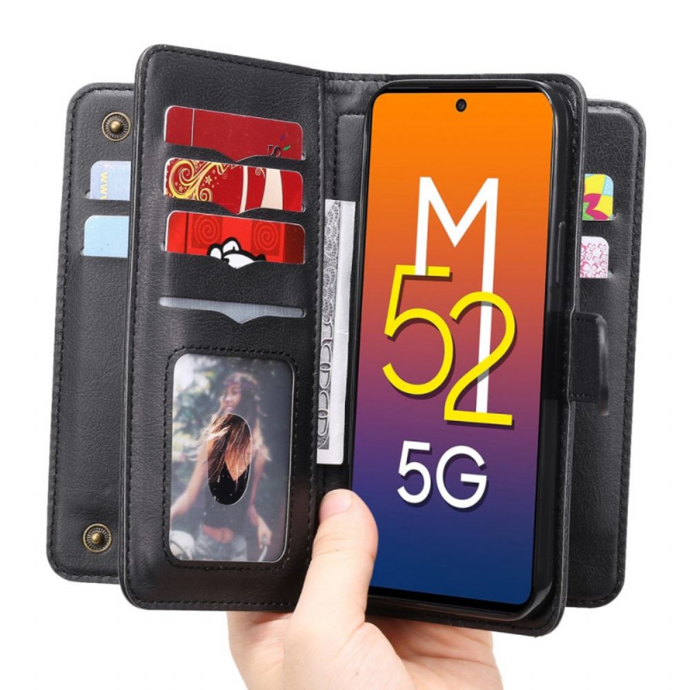 Flip Case voor Samsung Galaxy M52 5G Portemonnee Leren Leer En Portemonnee