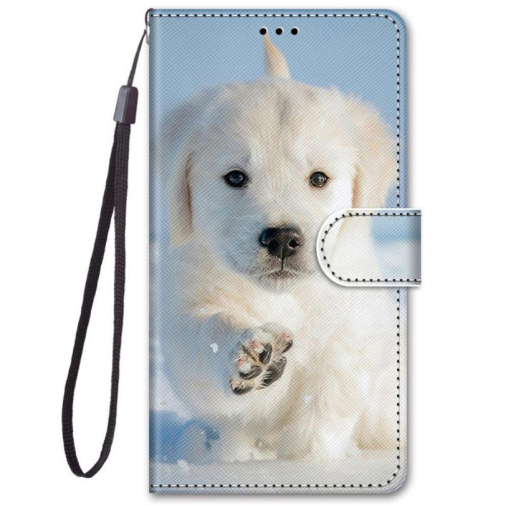 Flip Case voor Samsung Galaxy M52 5G Sneeuwpuppy