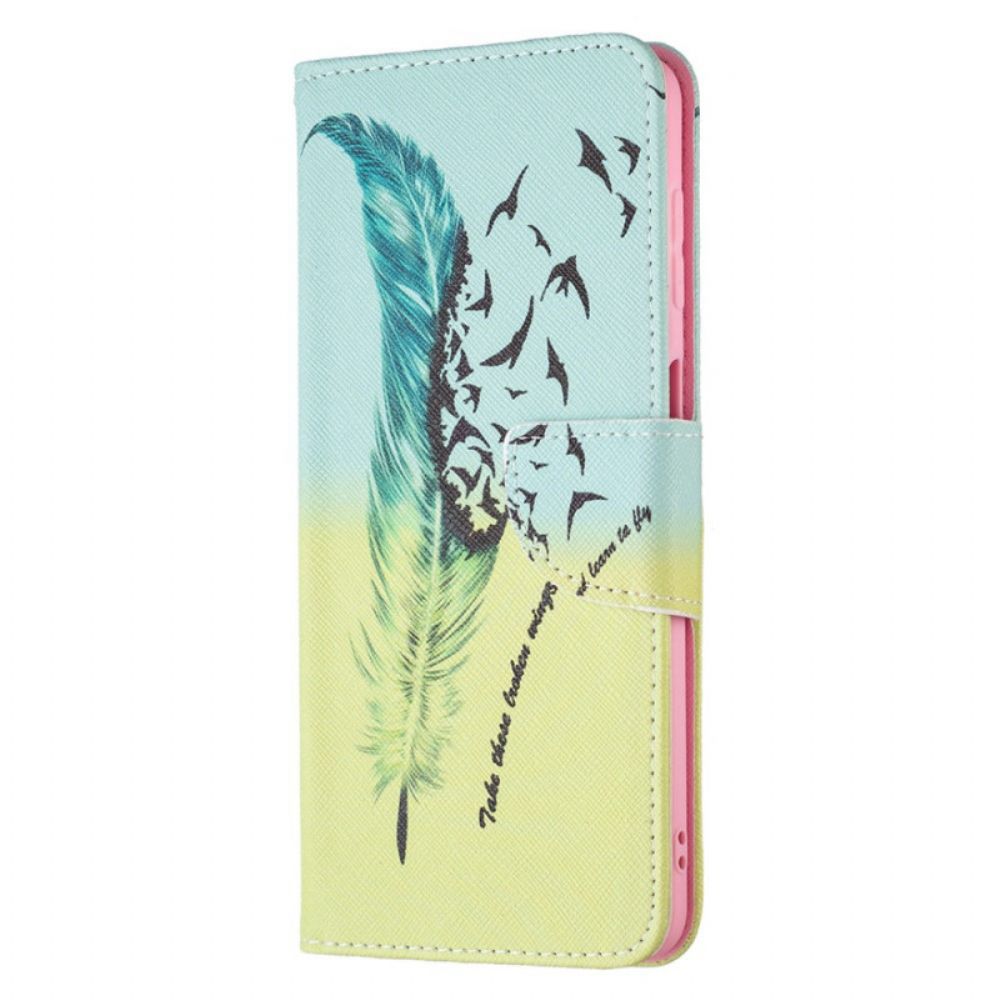 Flip Case voor Samsung Galaxy M52 5G Veren