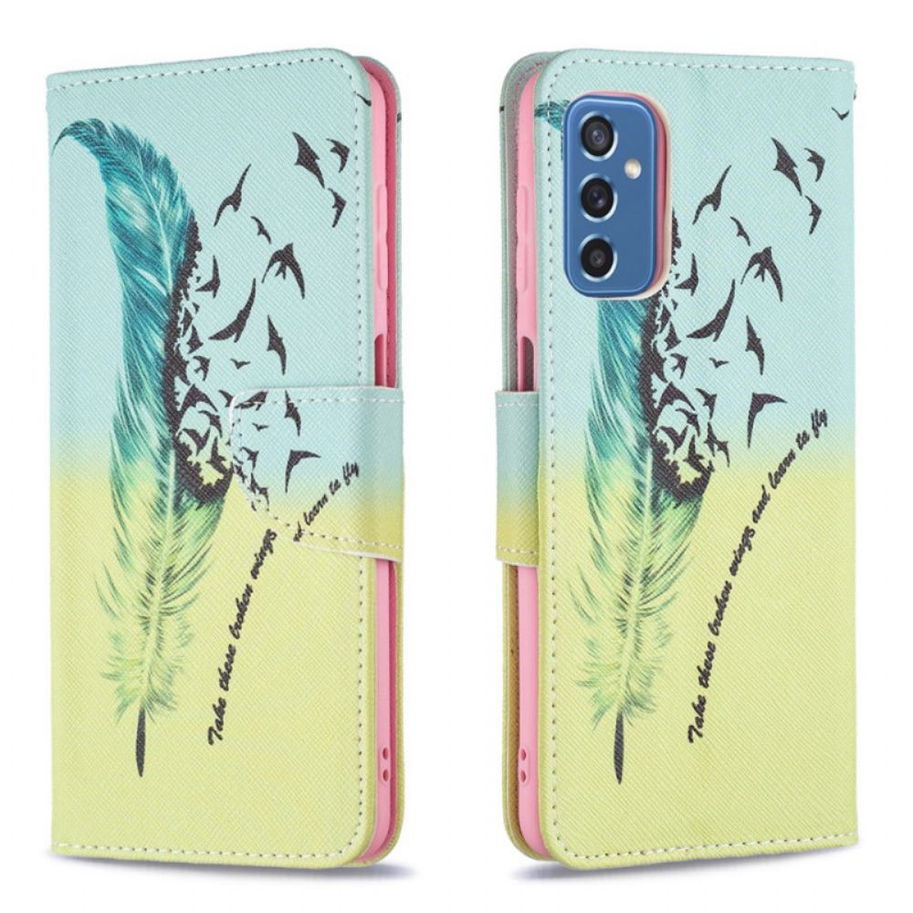 Flip Case voor Samsung Galaxy M52 5G Veren