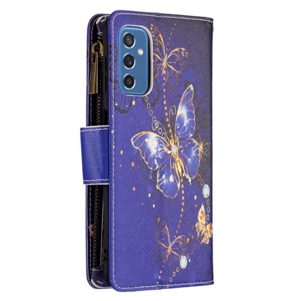 Flip Case voor Samsung Galaxy M52 5G Vuurwerk Vlinders