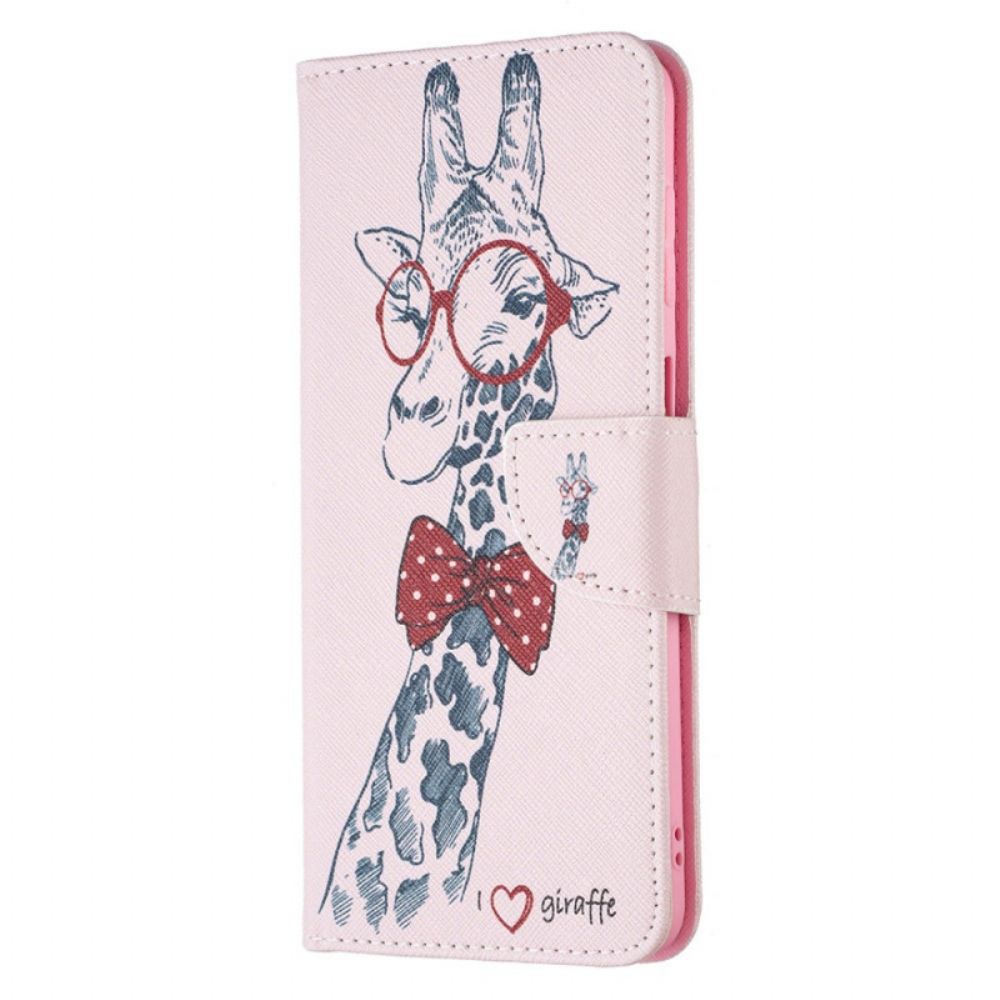 Folio-hoesje voor Samsung Galaxy M52 5G Erudiete Giraf