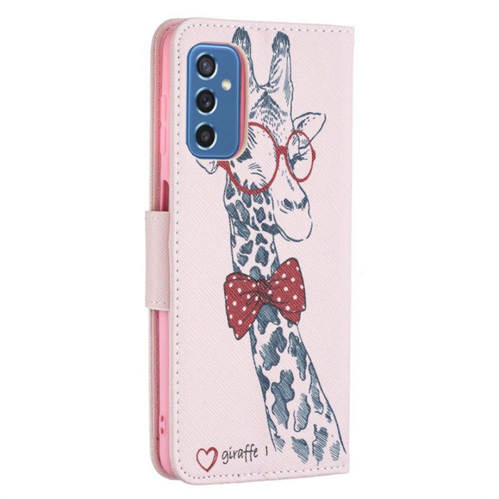 Folio-hoesje voor Samsung Galaxy M52 5G Erudiete Giraf