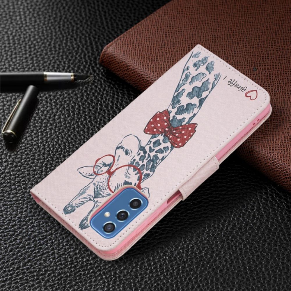 Folio-hoesje voor Samsung Galaxy M52 5G Erudiete Giraf