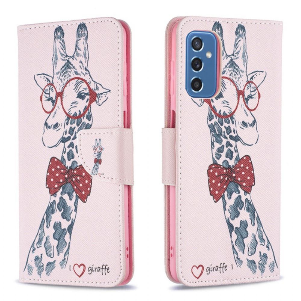 Folio-hoesje voor Samsung Galaxy M52 5G Erudiete Giraf