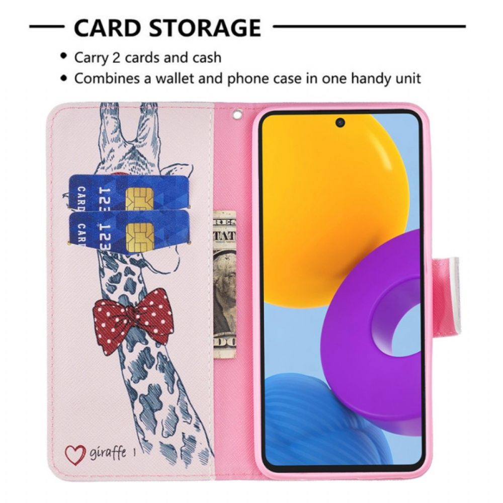 Folio-hoesje voor Samsung Galaxy M52 5G Erudiete Giraf