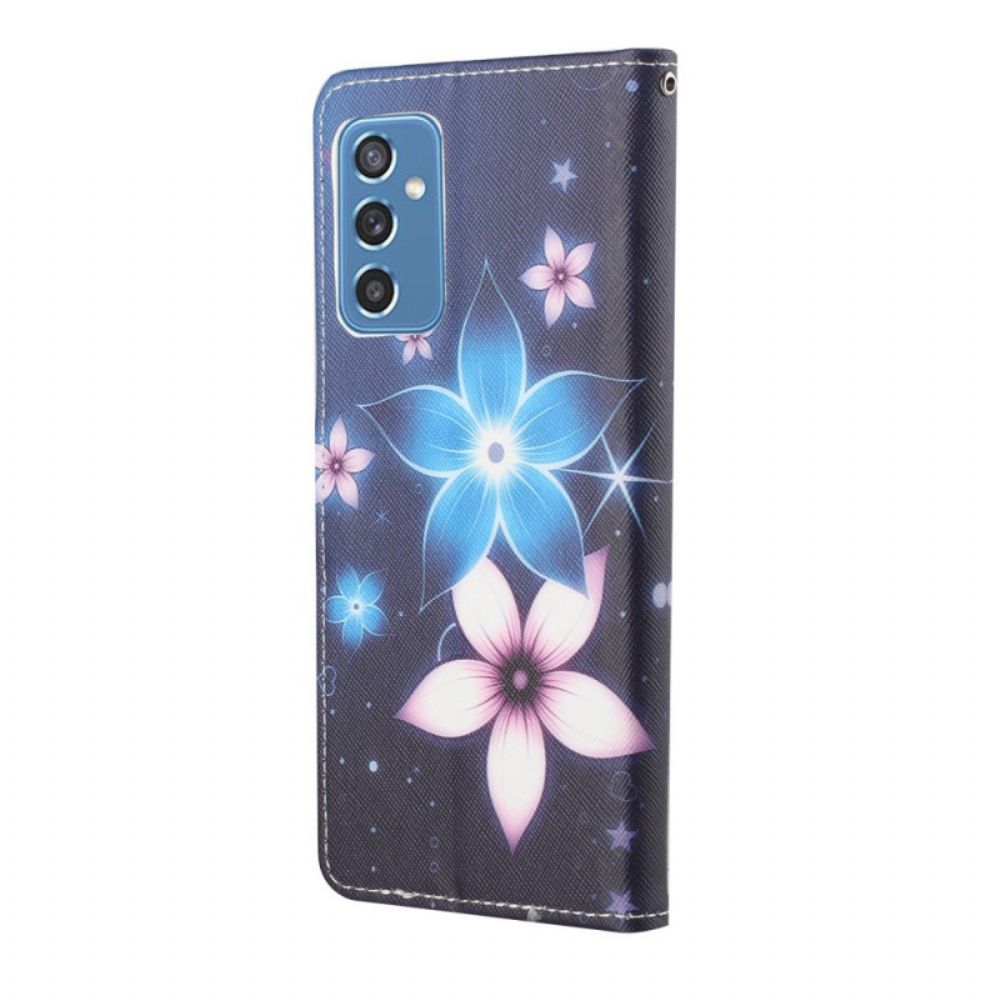 Folio-hoesje voor Samsung Galaxy M52 5G Gloeiende Bloemen