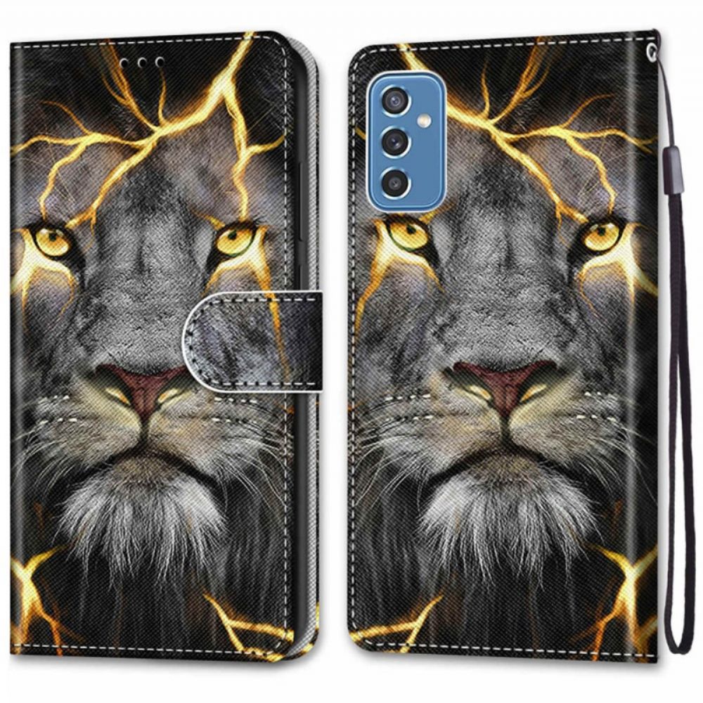 Folio-hoesje voor Samsung Galaxy M52 5G Glow In The Dark Leeuw