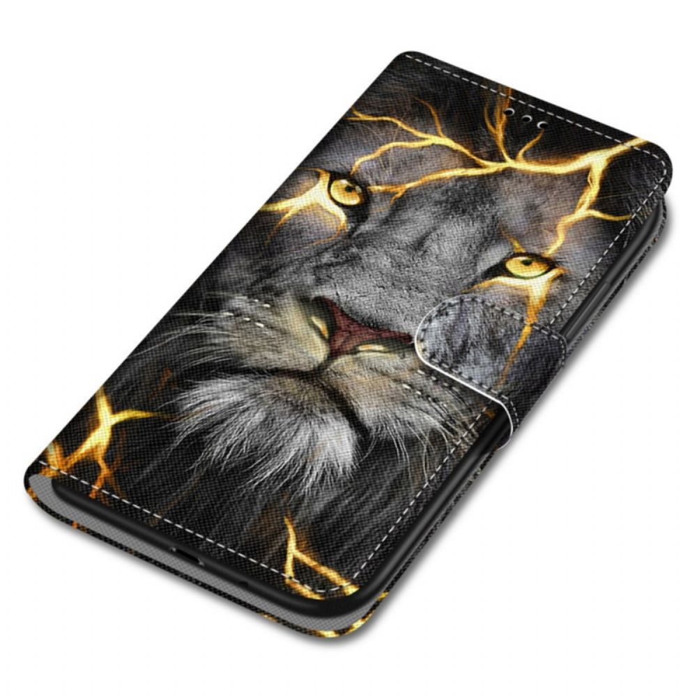 Folio-hoesje voor Samsung Galaxy M52 5G Glow In The Dark Leeuw