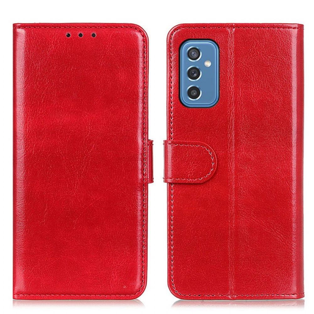 Folio-hoesje voor Samsung Galaxy M52 5G Klassiek Leereffect