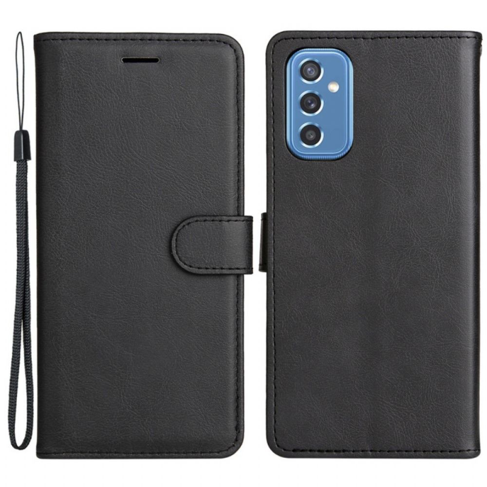 Folio-hoesje voor Samsung Galaxy M52 5G Met Ketting Mat Lederen Band