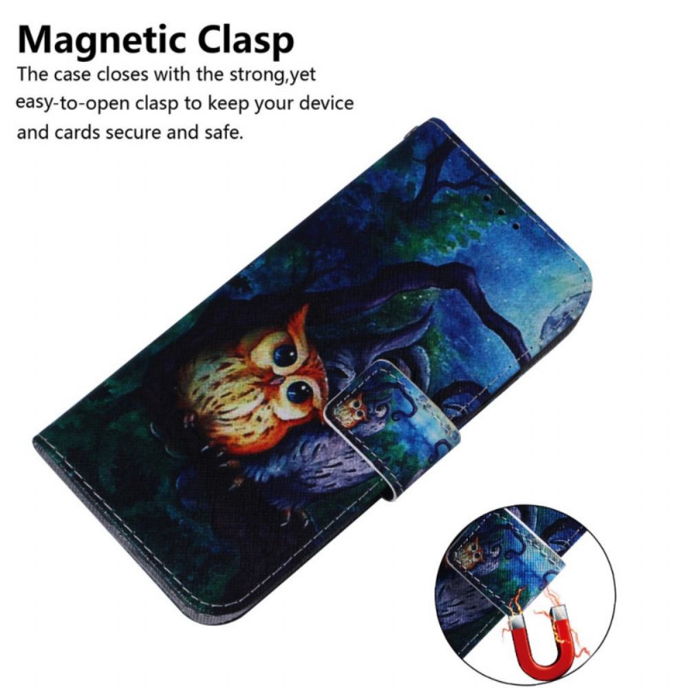 Folio-hoesje voor Samsung Galaxy M52 5G Mysterieuze Uilen