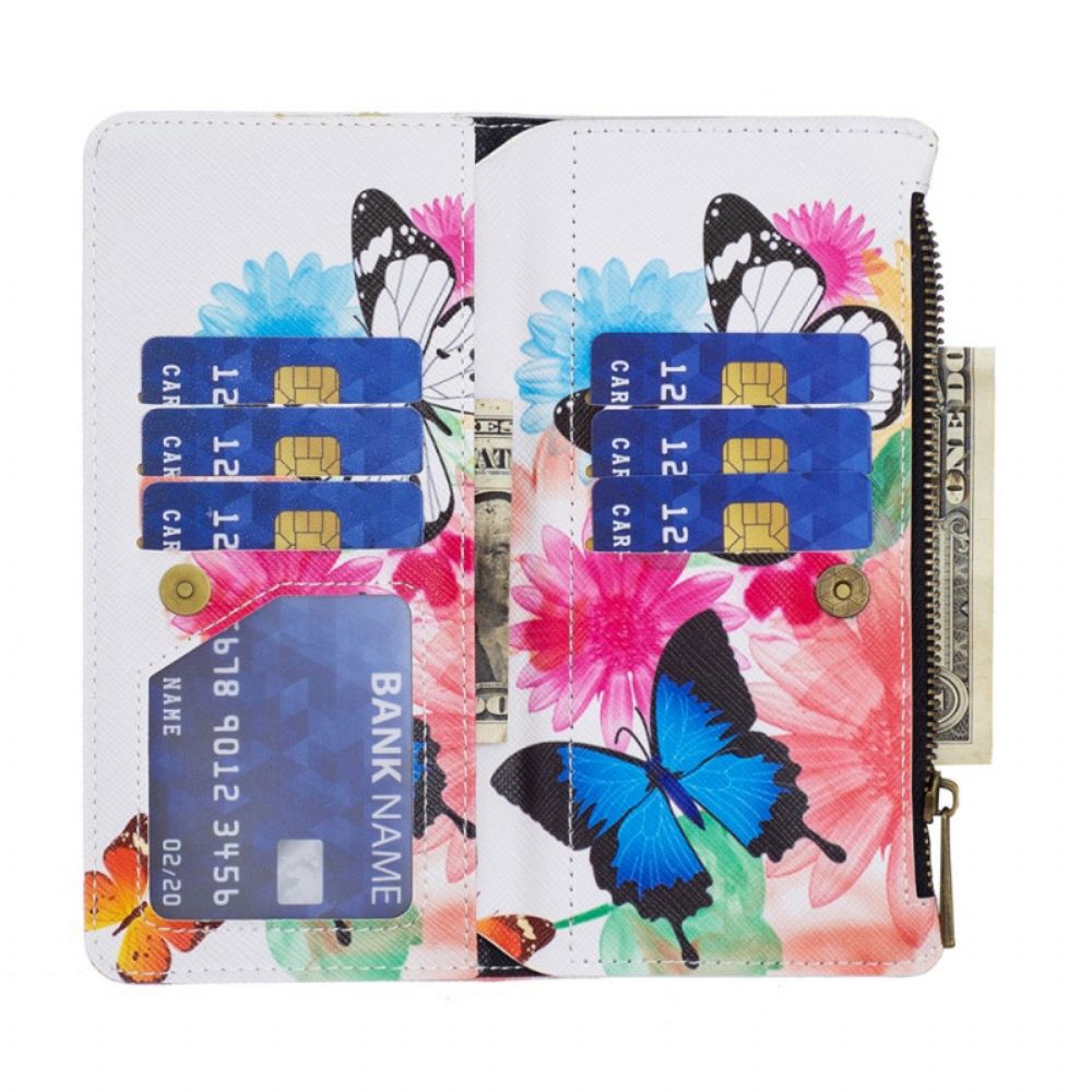 Folio-hoesje voor Samsung Galaxy M52 5G Regenboogvlinders