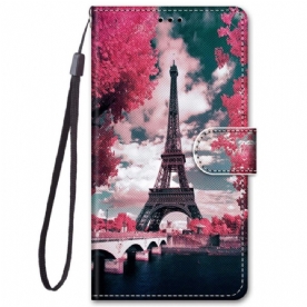 Folio-hoesje voor Samsung Galaxy M52 5G Twilight Eiffeltoren