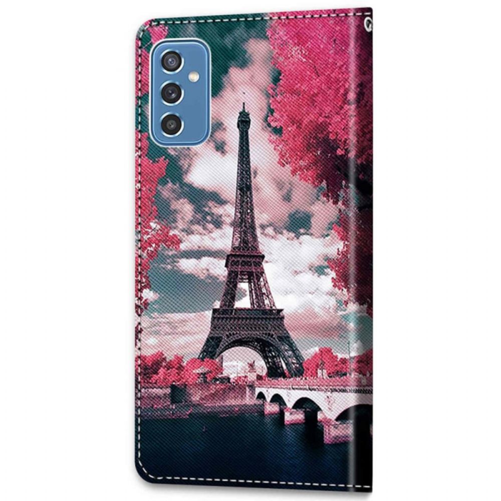 Folio-hoesje voor Samsung Galaxy M52 5G Twilight Eiffeltoren