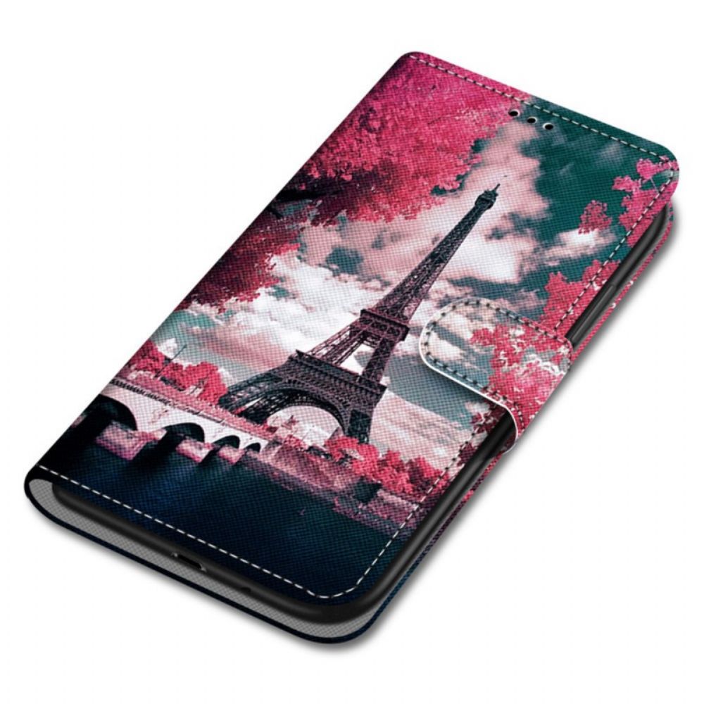 Folio-hoesje voor Samsung Galaxy M52 5G Twilight Eiffeltoren