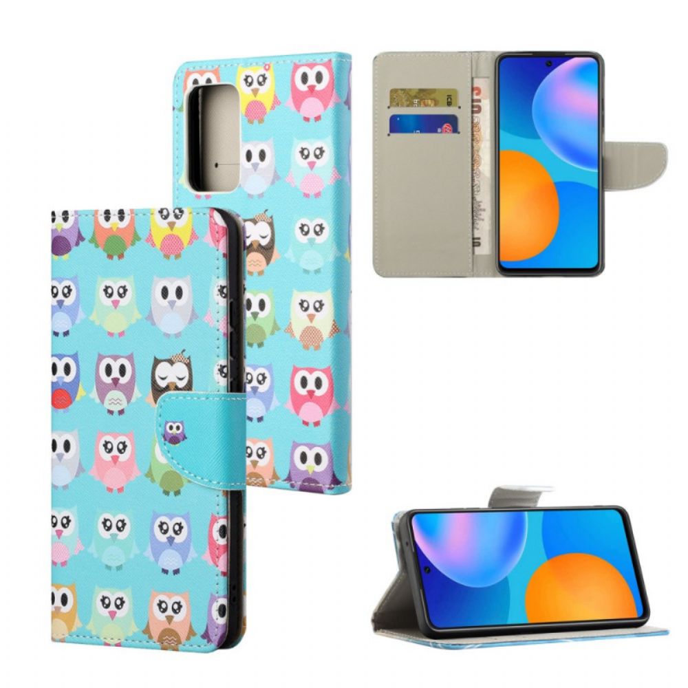 Folio-hoesje voor Samsung Galaxy M52 5G Uilen