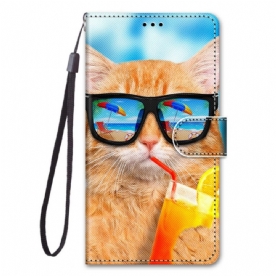 Folio-hoesje voor Samsung Galaxy M52 5G Zomerkat