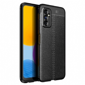 Hoesje voor Samsung Galaxy M52 5G Dubbele Lijn Litchi Leder Effect