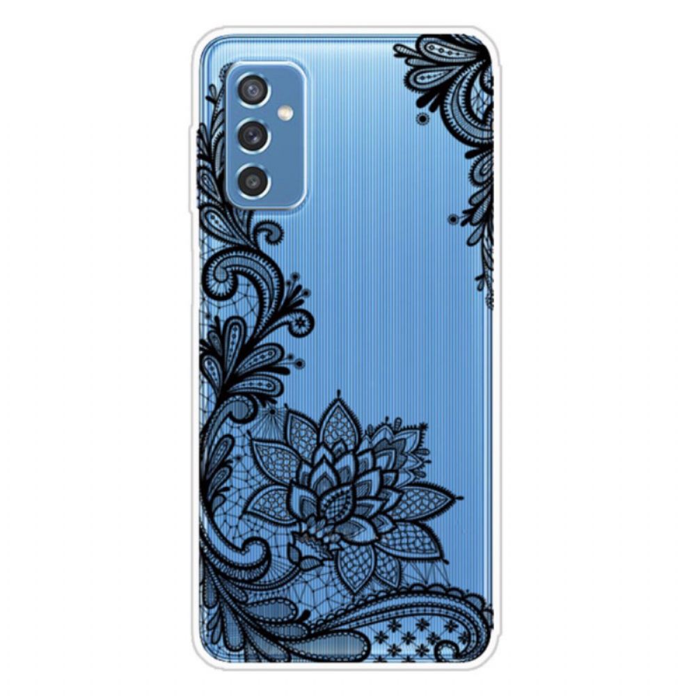 Hoesje voor Samsung Galaxy M52 5G Geborduurde Bloemen