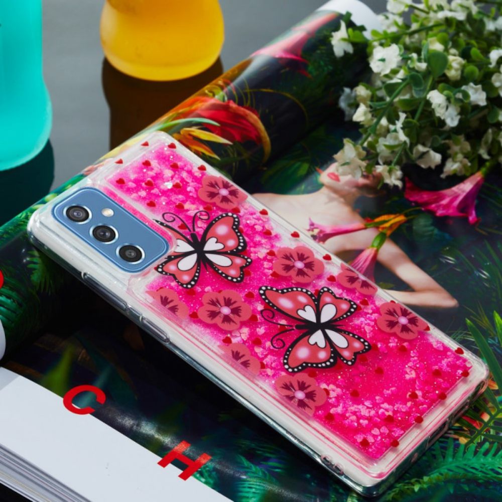 Hoesje voor Samsung Galaxy M52 5G Roze Vlinders