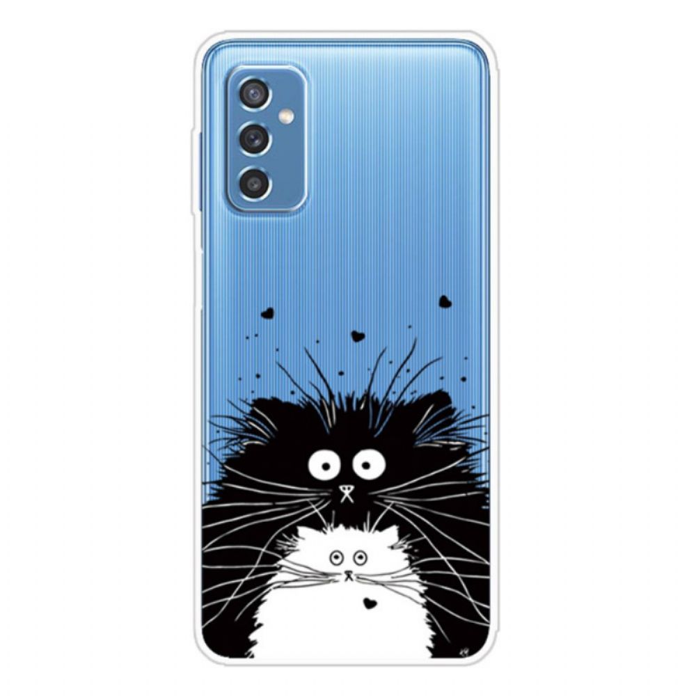 Hoesje voor Samsung Galaxy M52 5G Zwarte En Witte Katten