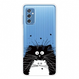 Hoesje voor Samsung Galaxy M52 5G Zwarte En Witte Katten