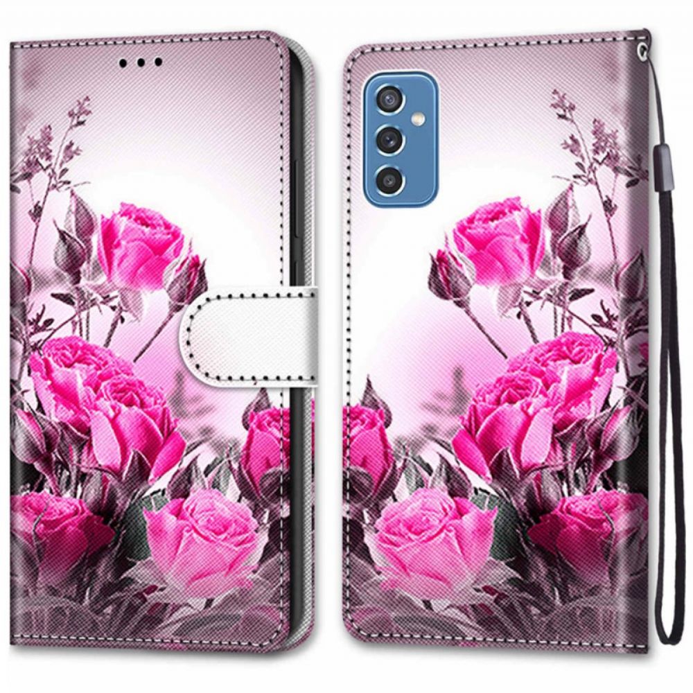 Leren Hoesje voor Samsung Galaxy M52 5G Fonkelende Rozen