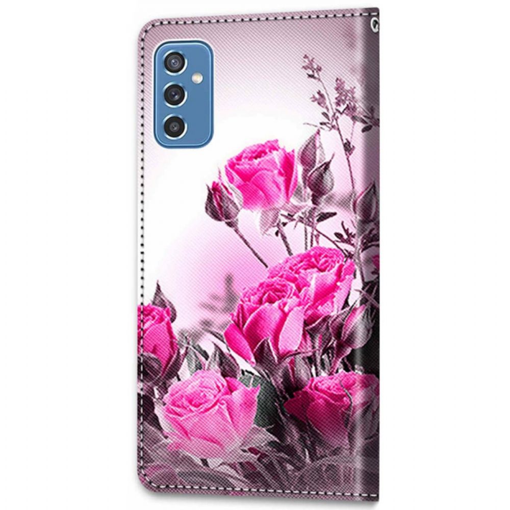 Leren Hoesje voor Samsung Galaxy M52 5G Fonkelende Rozen