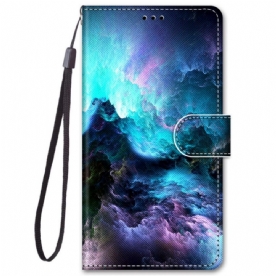 Leren Hoesje voor Samsung Galaxy M52 5G Glow In The Dark Storm