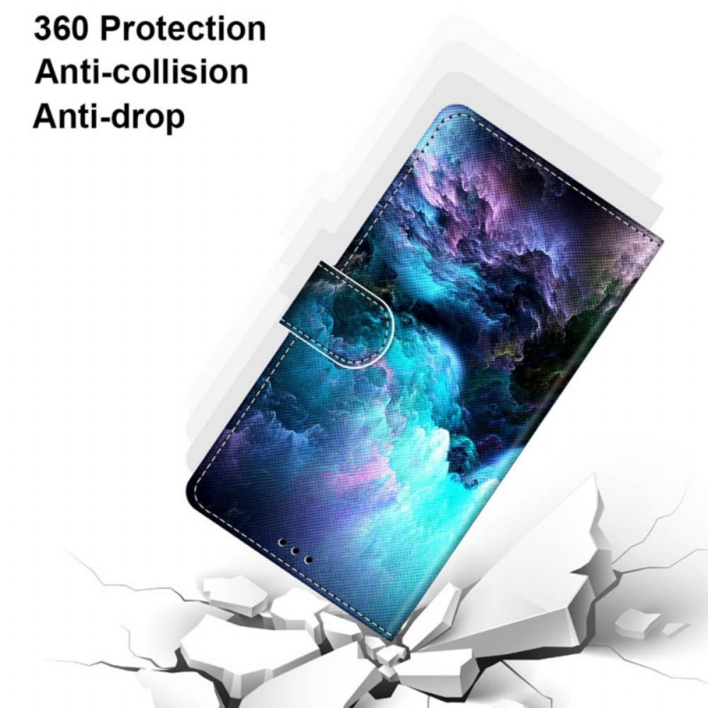 Leren Hoesje voor Samsung Galaxy M52 5G Glow In The Dark Storm