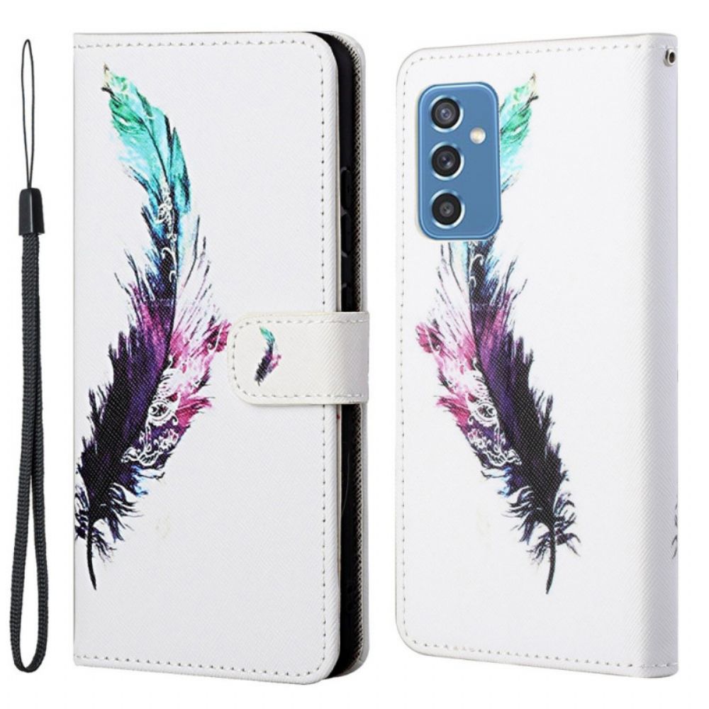 Leren Hoesje voor Samsung Galaxy M52 5G Met Ketting Thong Veer