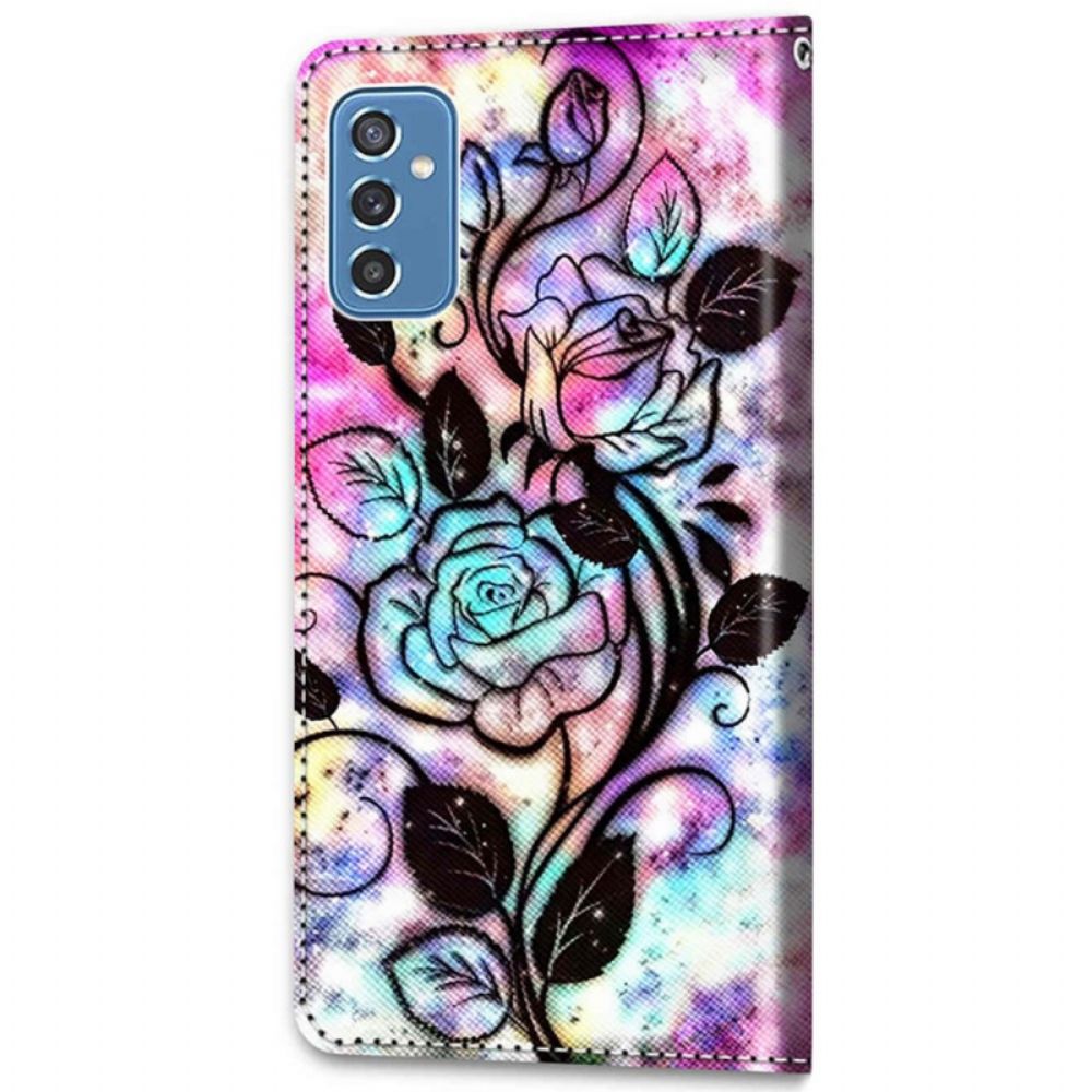 Leren Hoesje voor Samsung Galaxy M52 5G Psychedelisch Roze