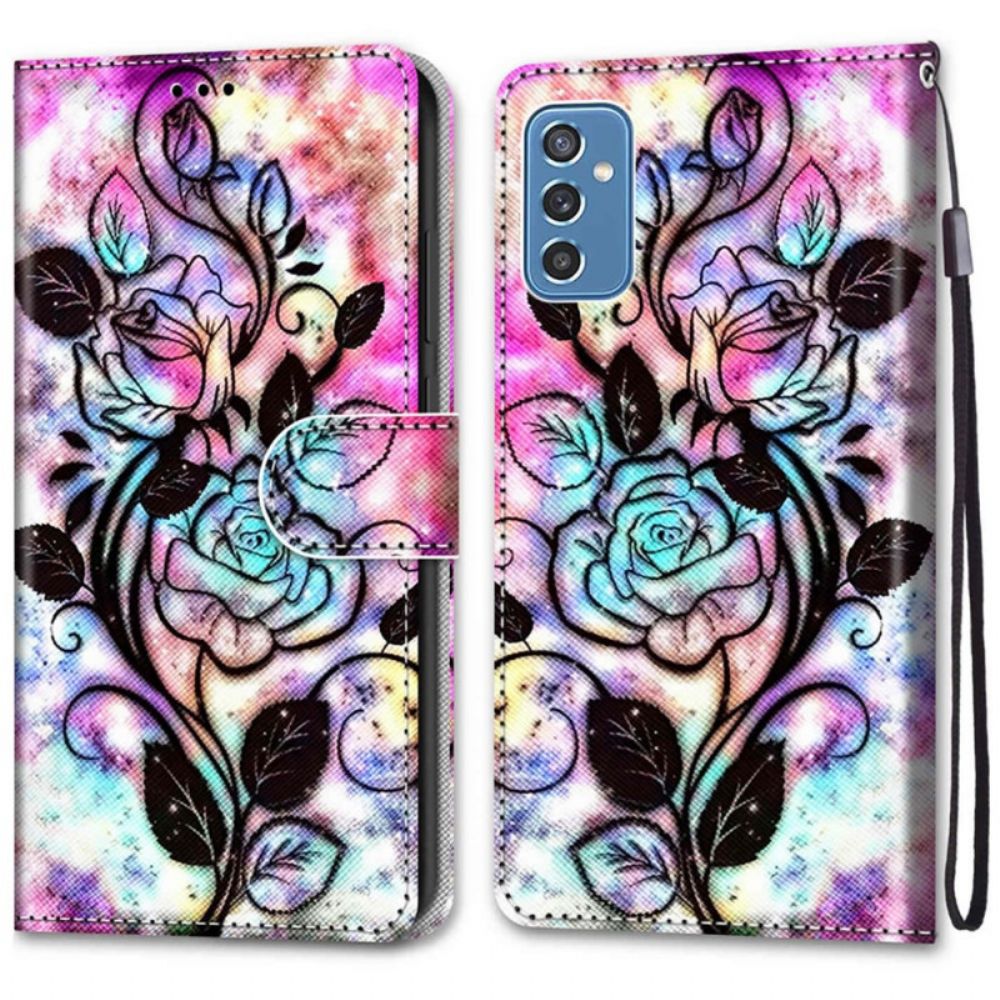 Leren Hoesje voor Samsung Galaxy M52 5G Psychedelisch Roze