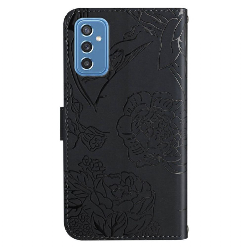 Leren Hoesje voor Samsung Galaxy M52 5G Rozenpatronen