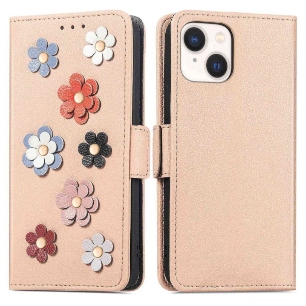 Folio-hoesje voor iPhone 14 Decoratieve Bloemen