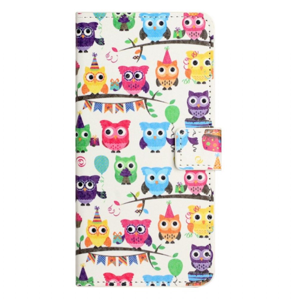 Folio-hoesje voor iPhone 14 Uil Stam