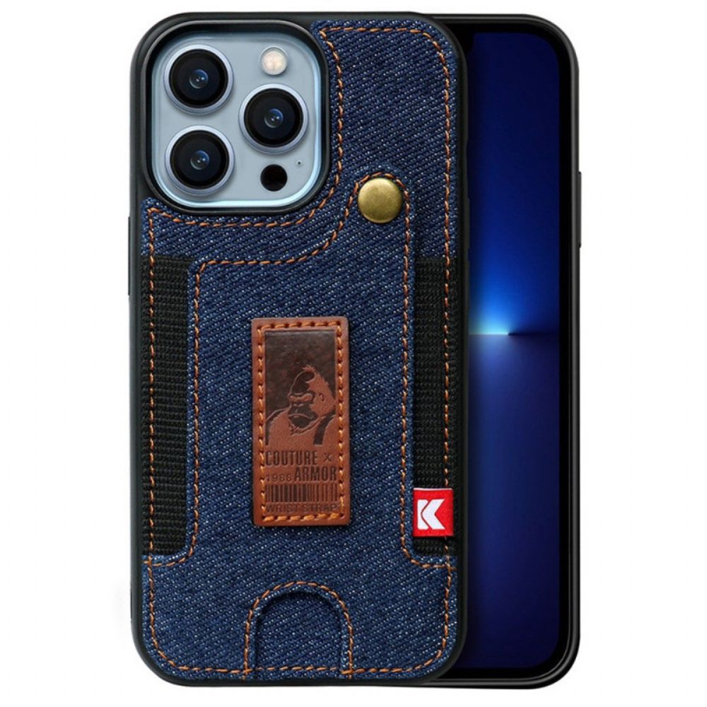 Hoesje voor iPhone 14 Cartehouder En Jeansriem