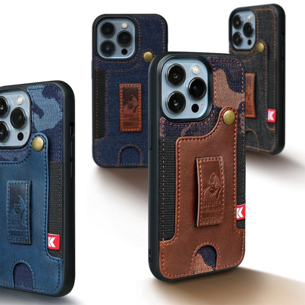 Hoesje voor iPhone 14 Cartehouder En Jeansriem