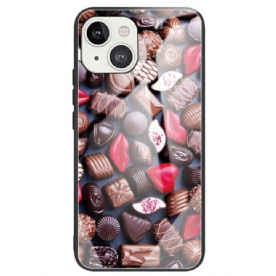 Hoesje voor iPhone 14 Chocolade Gehard Glas