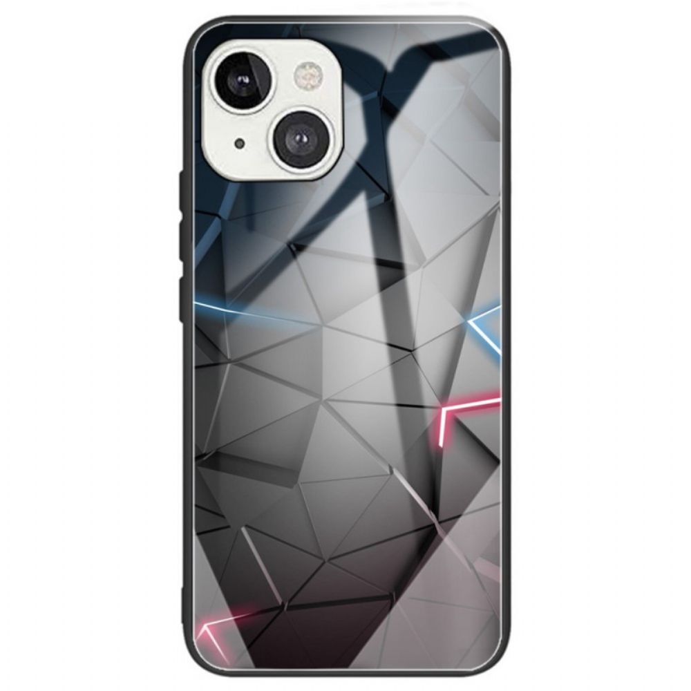 Hoesje voor iPhone 14 Geometrisch Gehard Glas