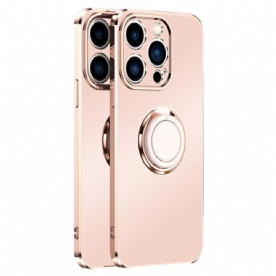 Hoesje voor iPhone 14 Ringbeugel In Metalen Stijl