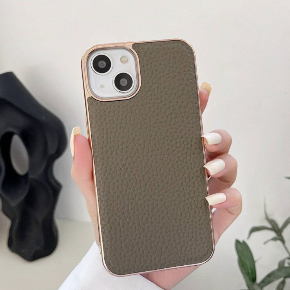 Hoesje voor iPhone 14 Stars Serie Echt Leer