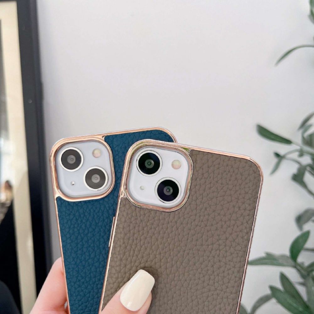 Hoesje voor iPhone 14 Stars Serie Echt Leer