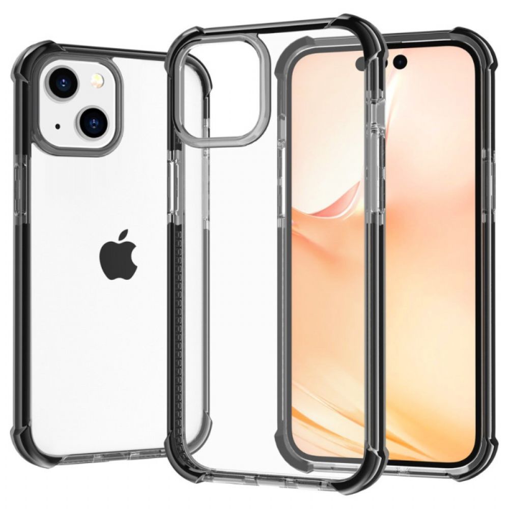 Hoesje voor iPhone 14 Transparante Gekleurde Randen