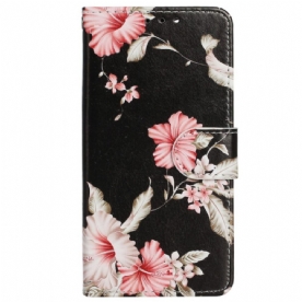 Leren Hoesje voor iPhone 14 Bloemen