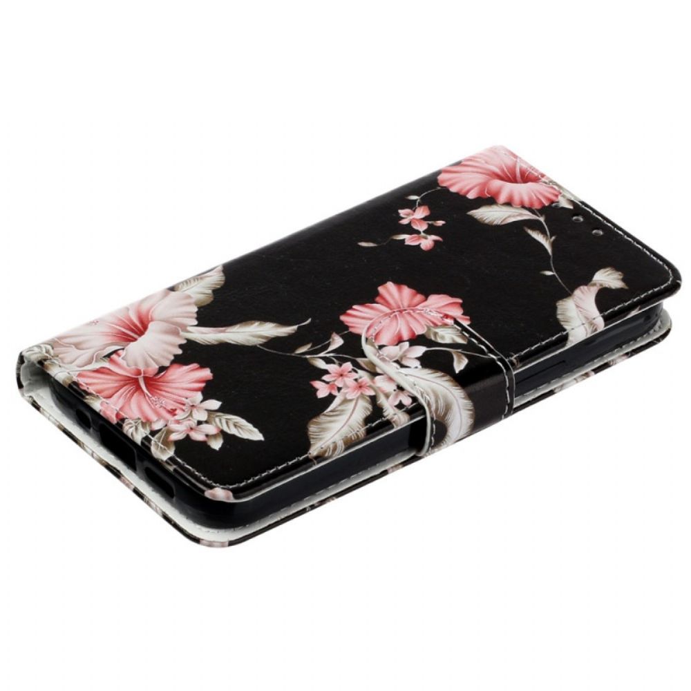 Leren Hoesje voor iPhone 14 Bloemen