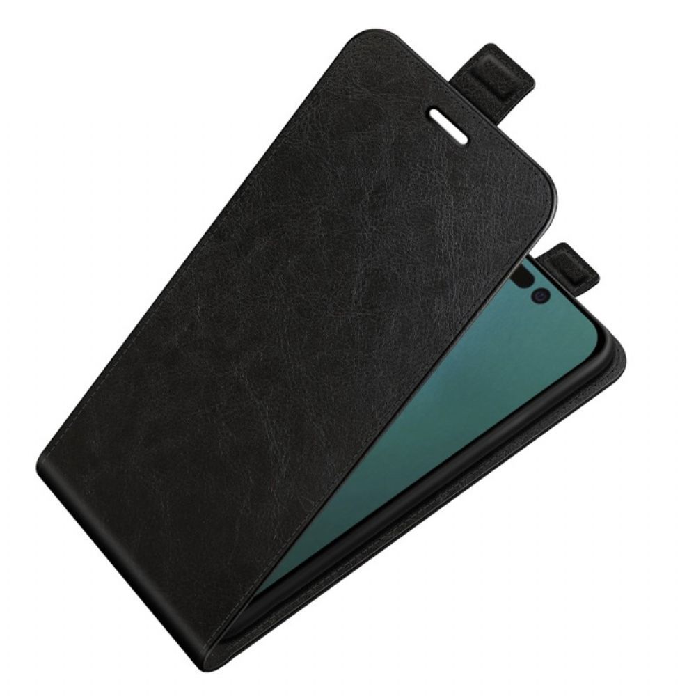 Leren Hoesje voor iPhone 14 Folio-hoesje Verticale Flap Leereffect