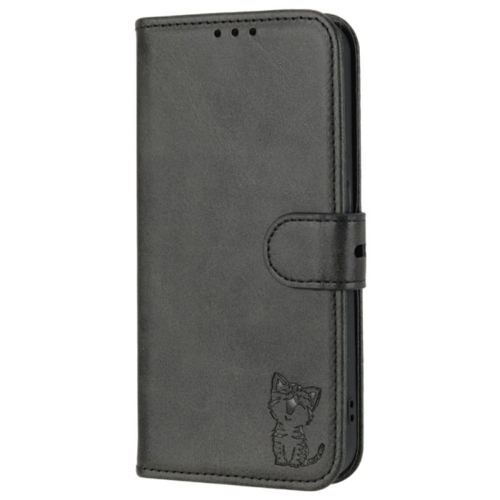 Leren Hoesje voor iPhone 14 Katje