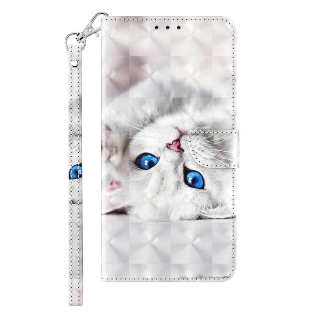 Leren Hoesje voor iPhone 14 Met Ketting Alleen Strappy Cats